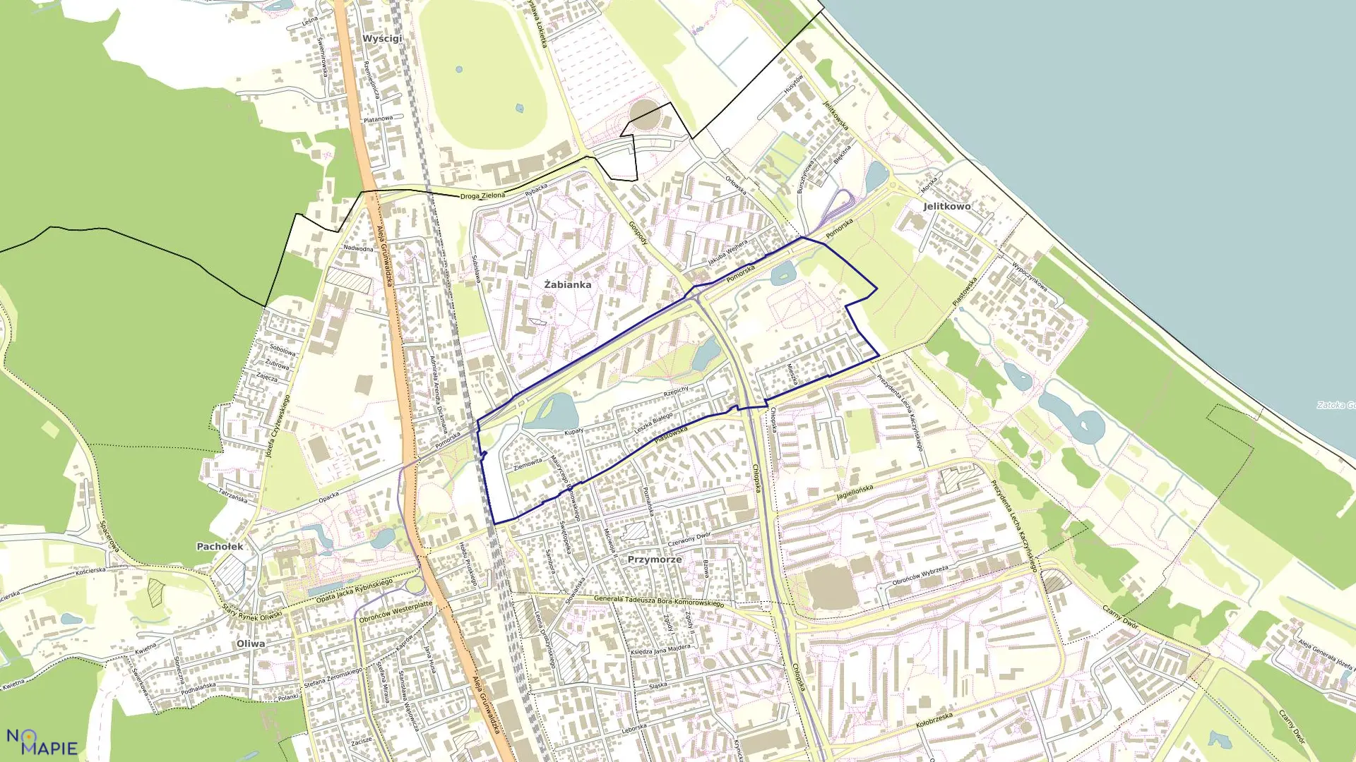 Mapa obrębu 015 w mieście Gdańsk