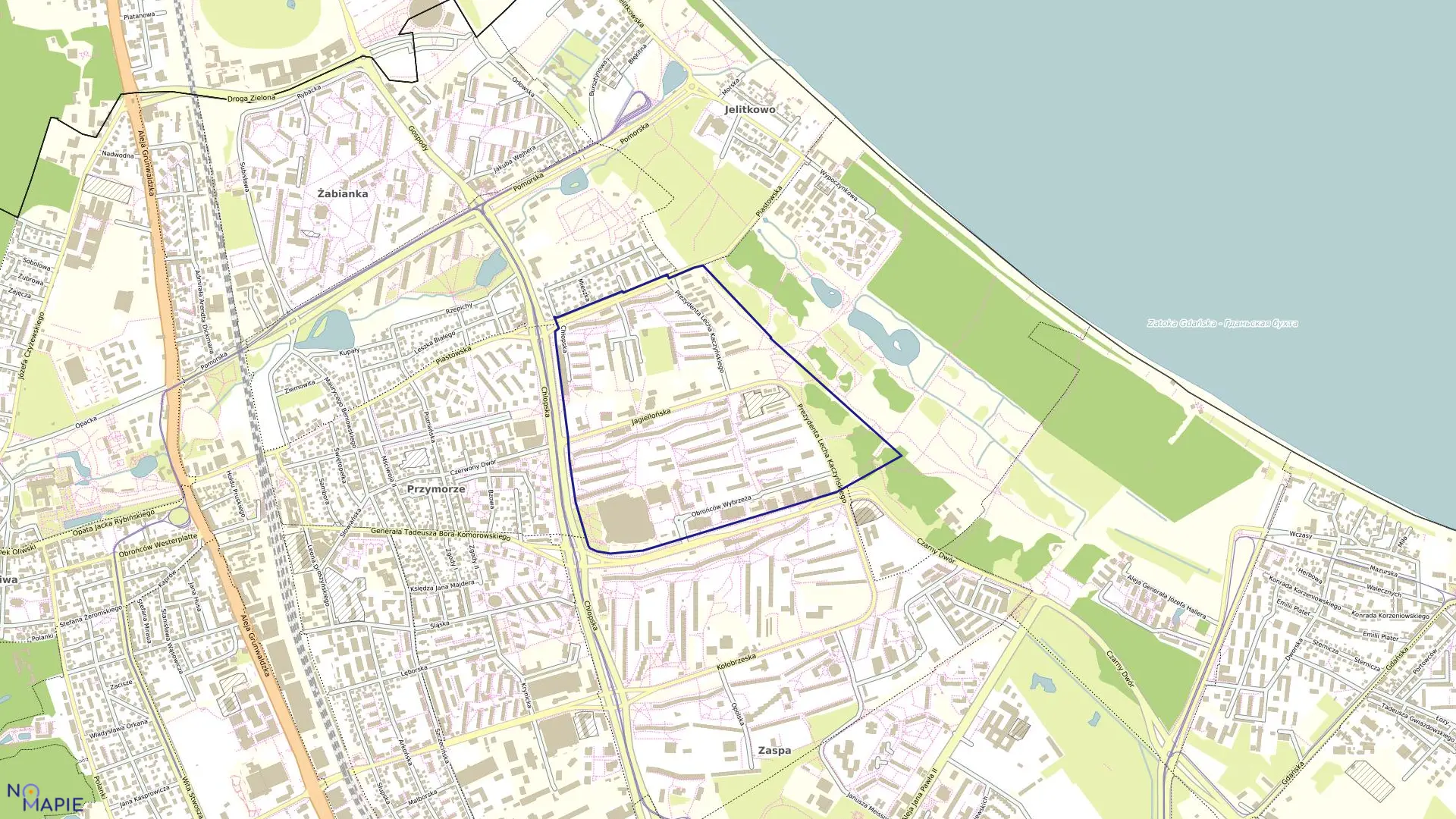 Mapa obrębu 017 w mieście Gdańsk