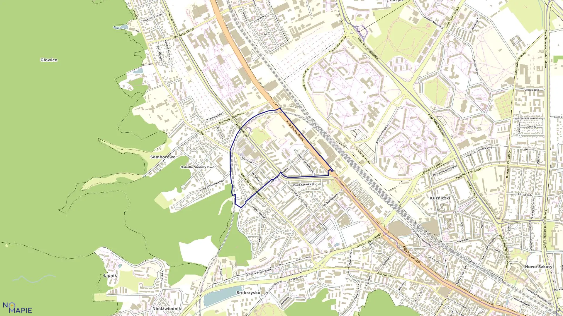 Mapa obrębu 030 w mieście Gdańsk