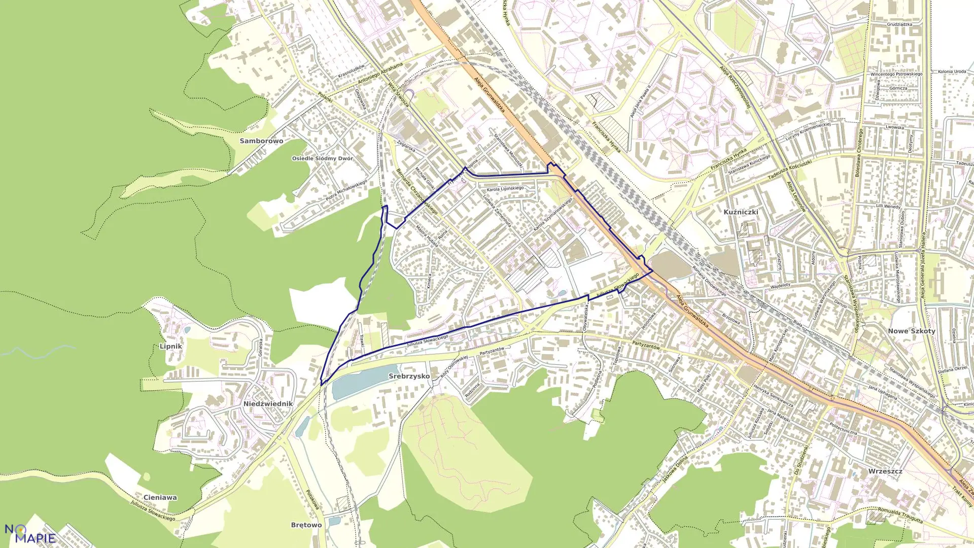 Mapa obrębu 031 w mieście Gdańsk