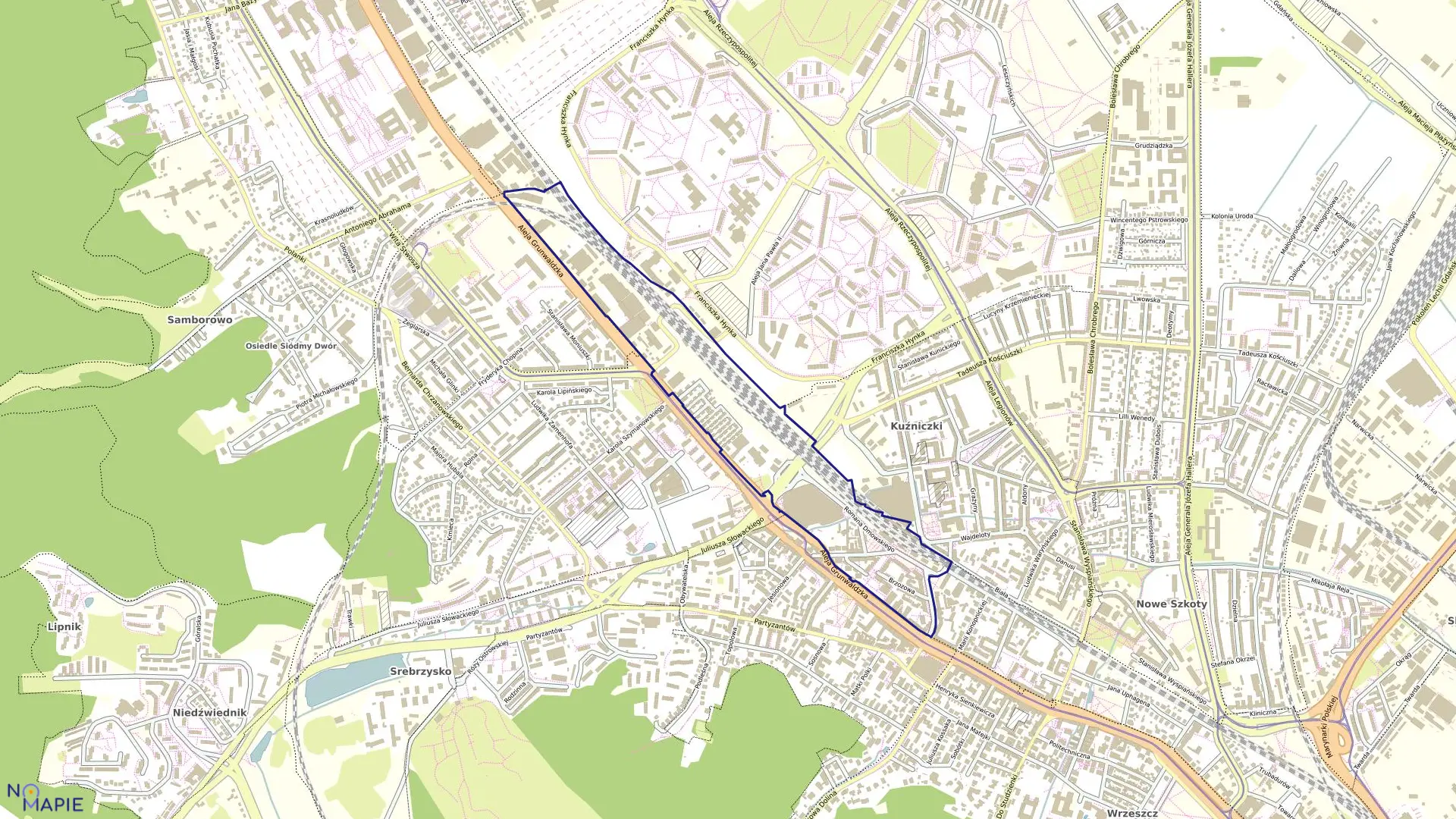 Mapa obrębu 032 w mieście Gdańsk