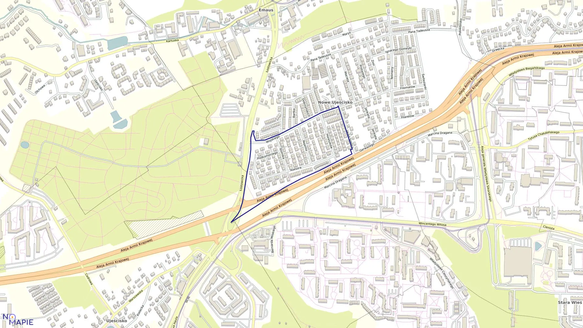 Mapa obrębu 034S w mieście Gdańsk