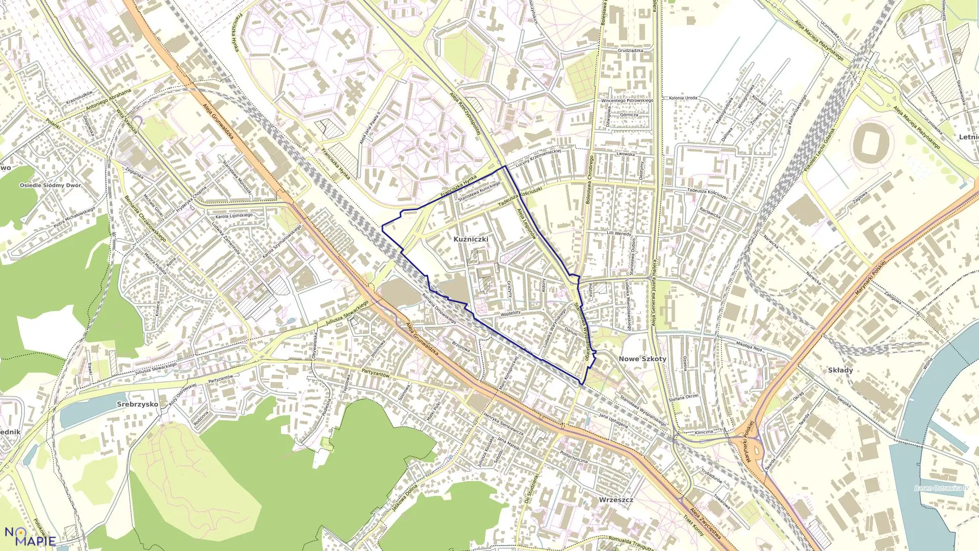 Mapa obrębu 042 w mieście Gdańsk