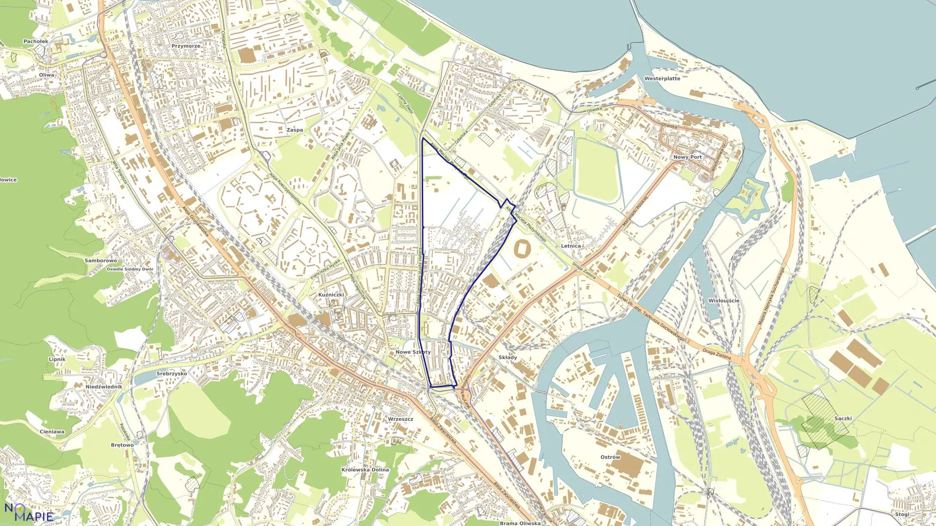 Mapa obrębu 044 w mieście Gdańsk