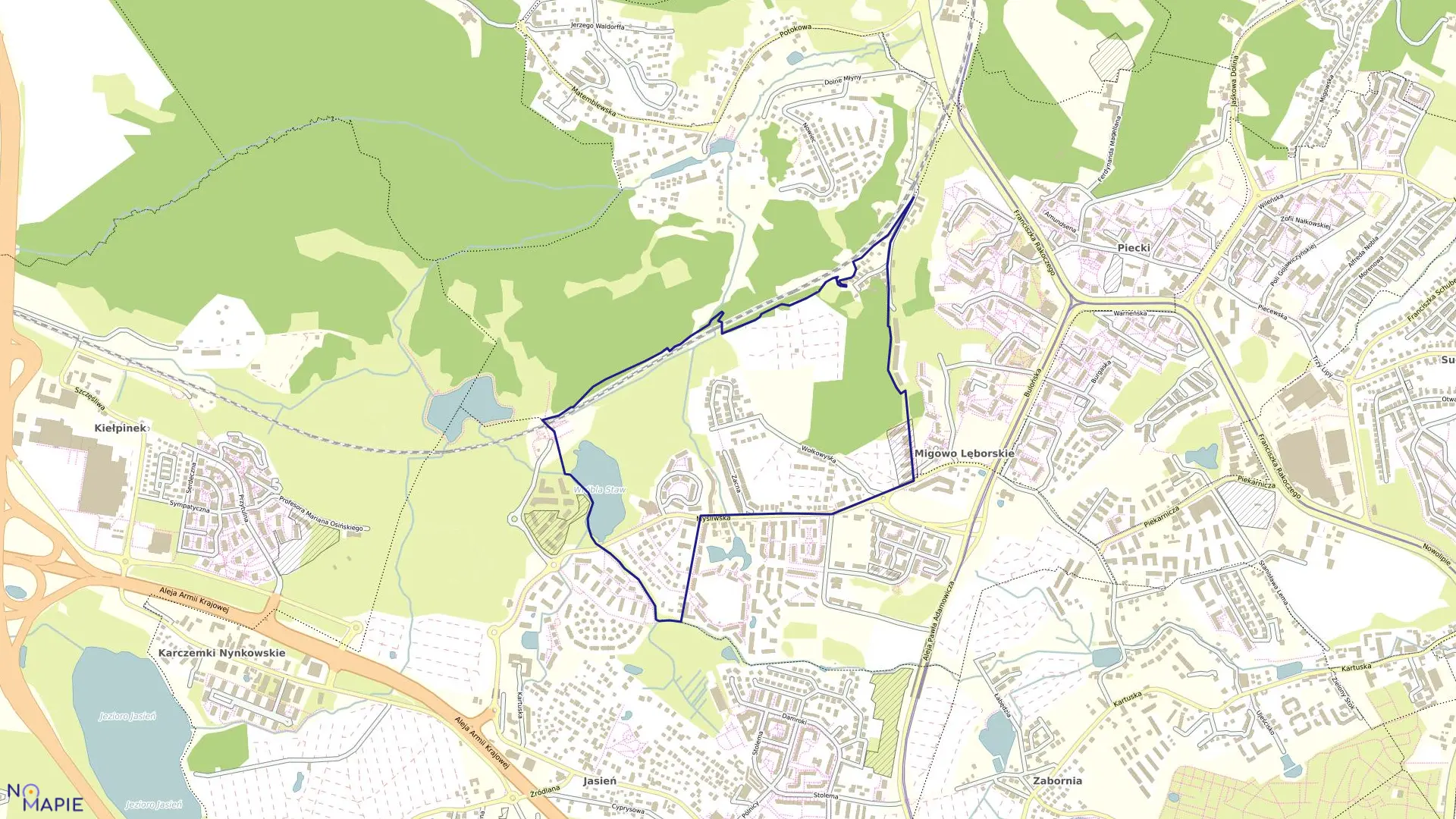 Mapa obrębu 051 w mieście Gdańsk