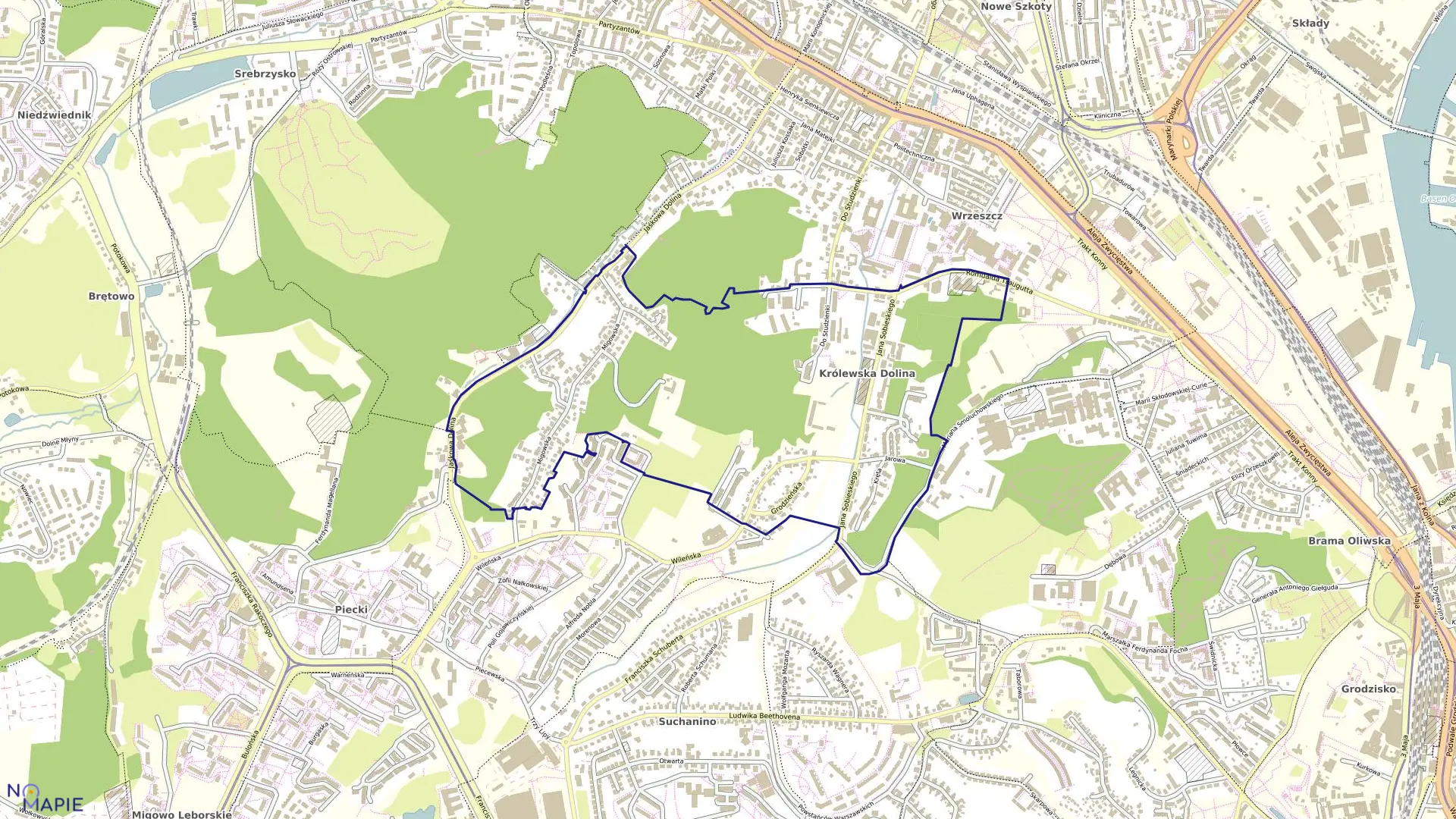 Mapa obrębu 054 w mieście Gdańsk