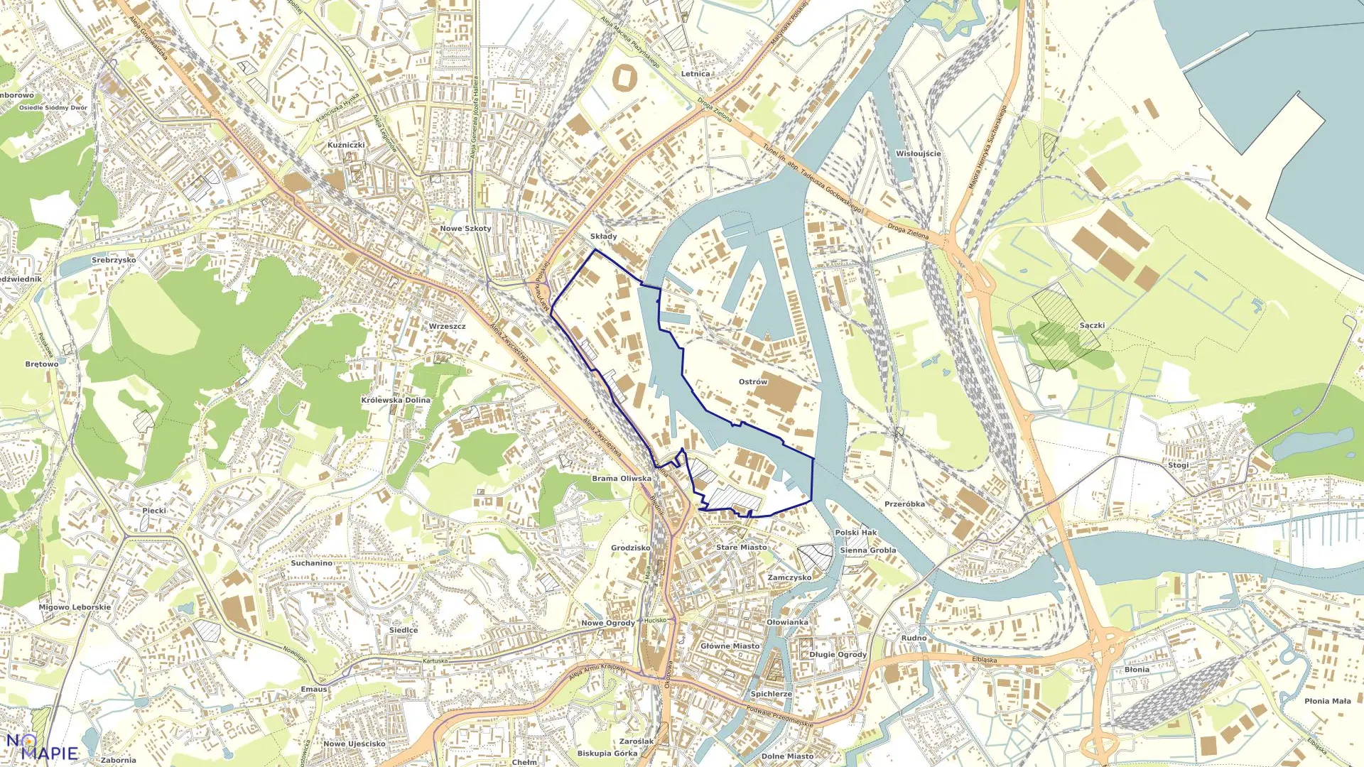 Mapa obrębu 068 w mieście Gdańsk