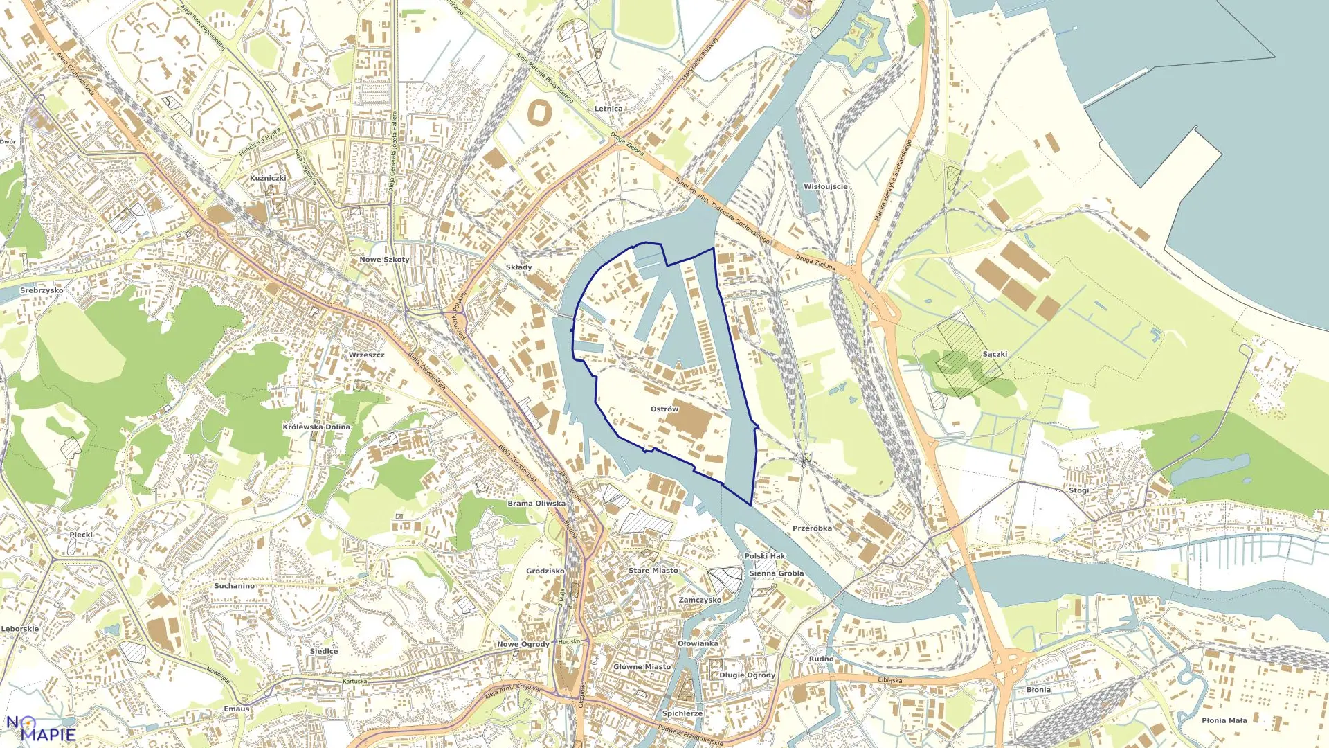 Mapa obrębu 069 w mieście Gdańsk