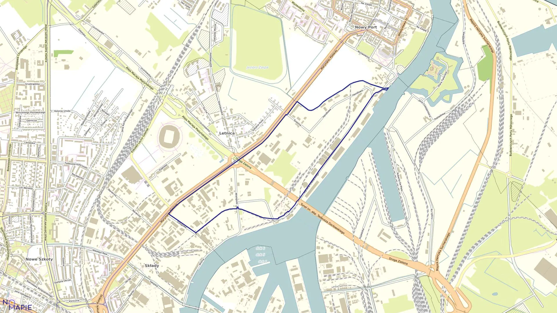 Mapa obrębu 070 w mieście Gdańsk