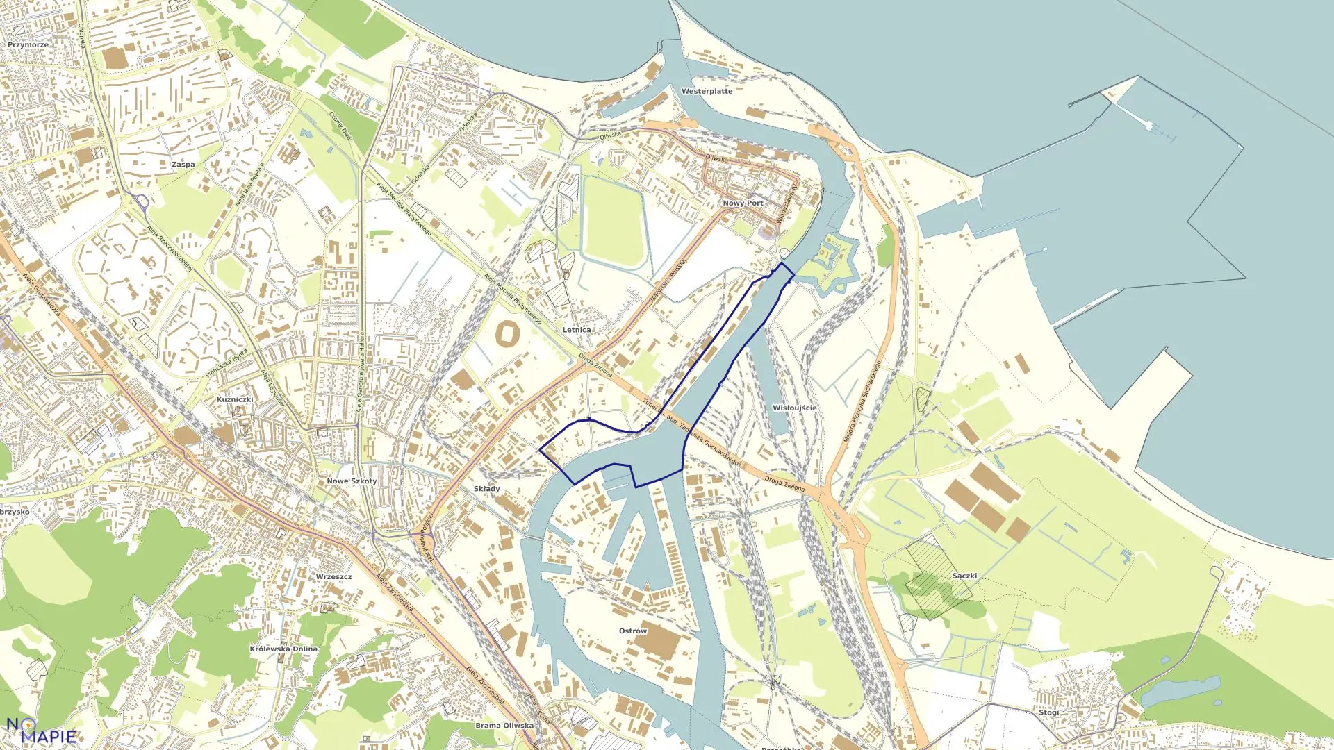 Mapa obrębu 071 w mieście Gdańsk