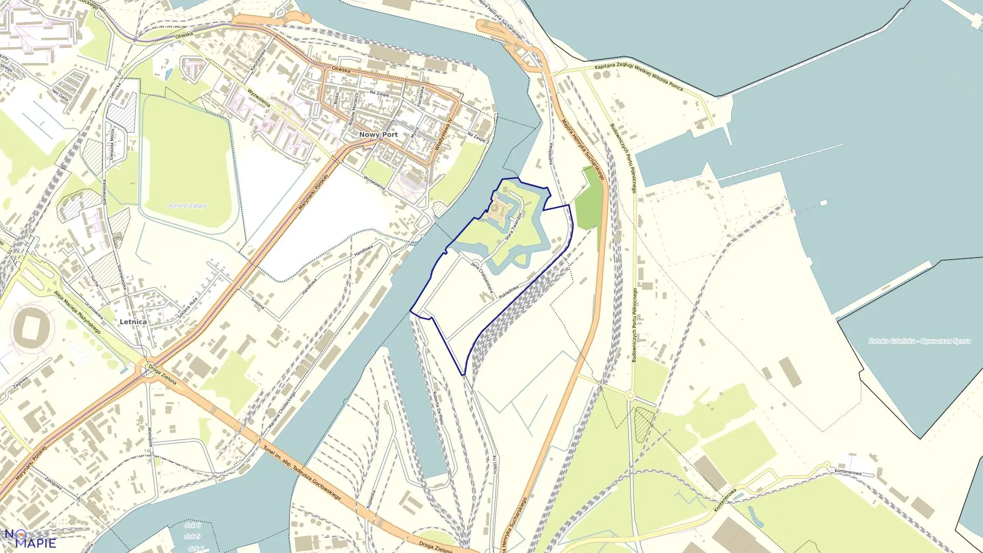 Mapa obrębu 073 w mieście Gdańsk