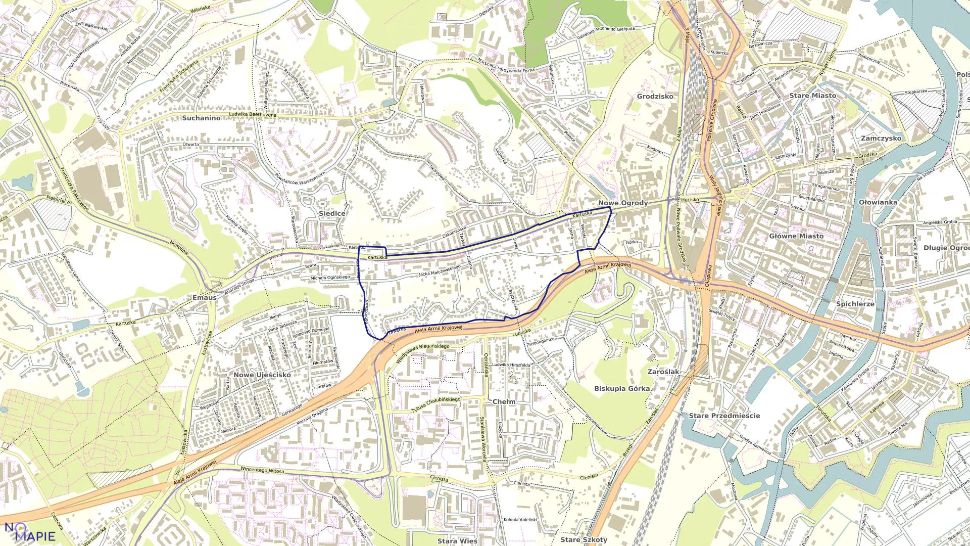 Mapa obrębu 077 w mieście Gdańsk