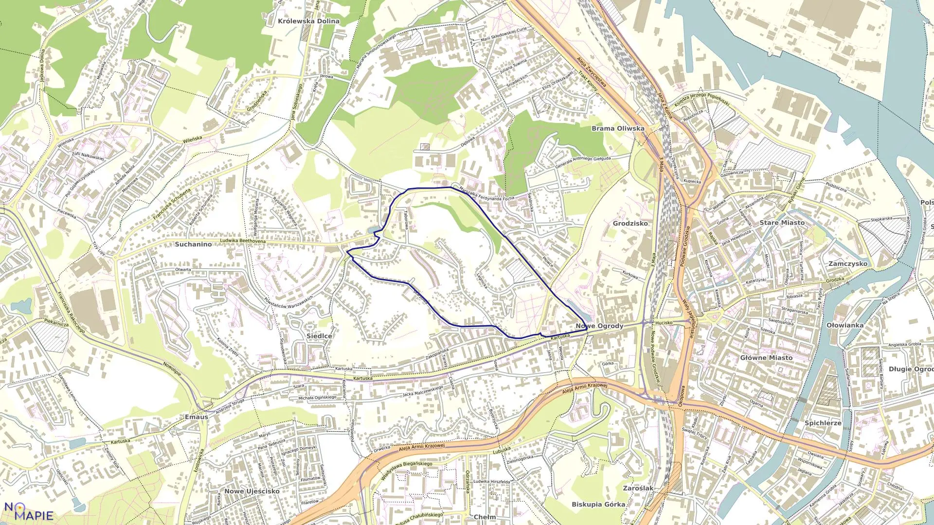 Mapa obrębu 079 w mieście Gdańsk