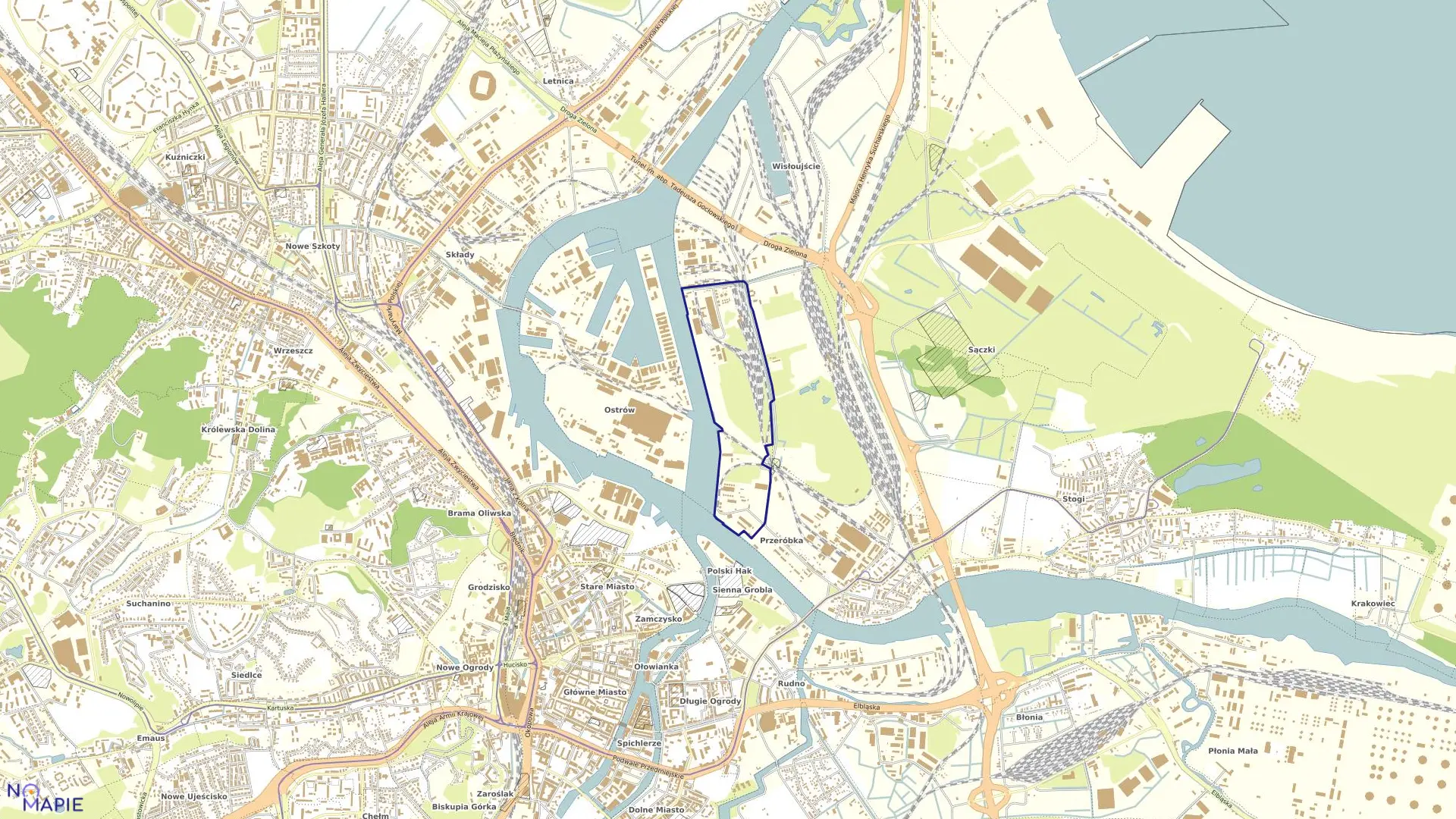 Mapa obrębu 082 w mieście Gdańsk