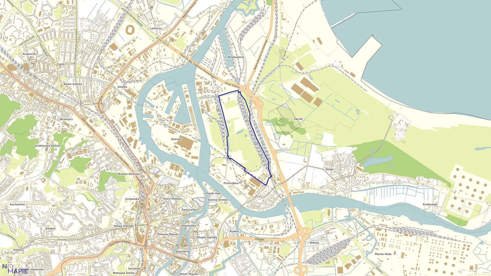 Mapa obrębu 083 w mieście Gdańsk