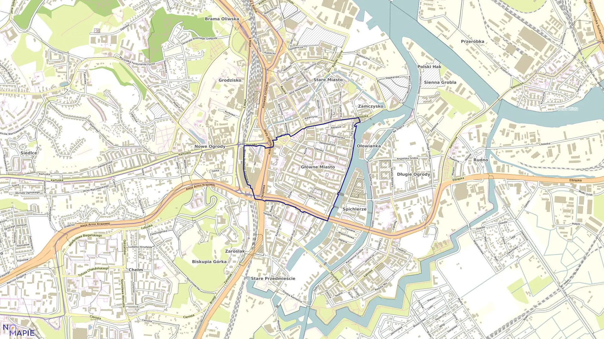 Mapa obrębu 089 w mieście Gdańsk