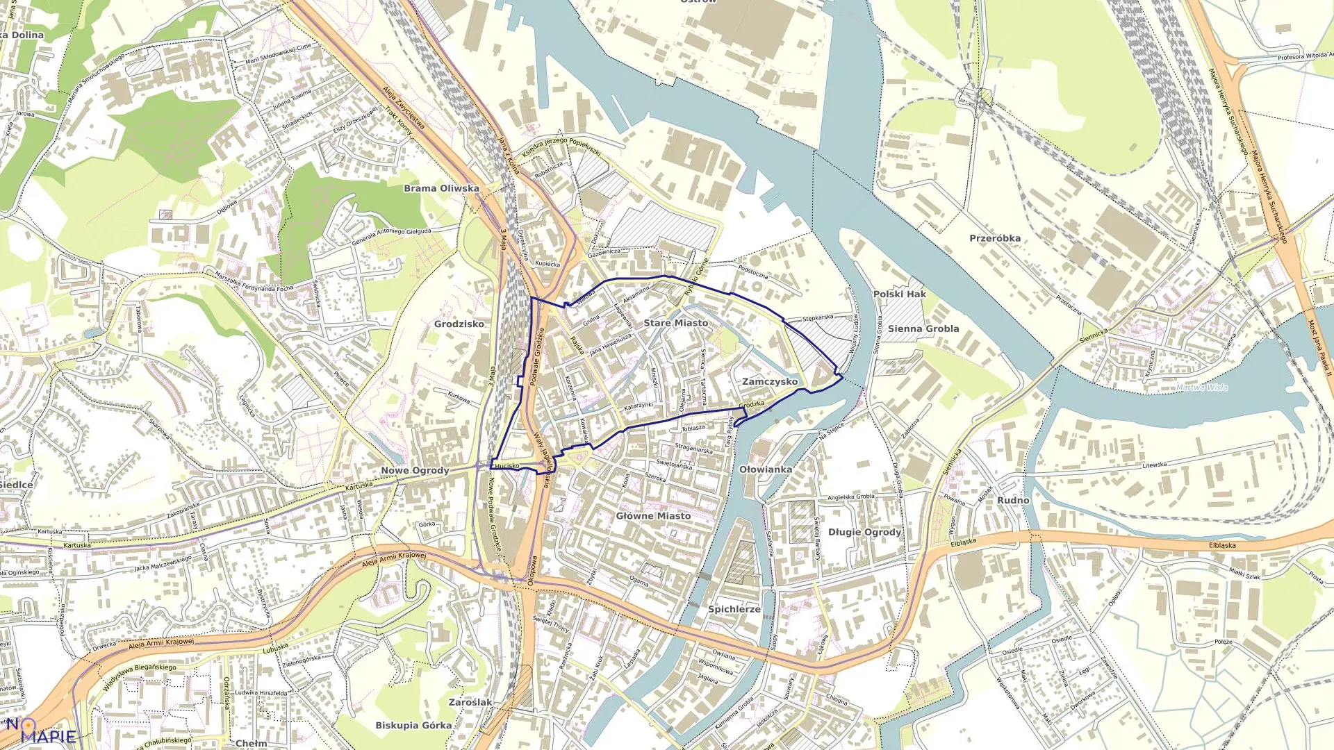 Mapa obrębu 090 w mieście Gdańsk