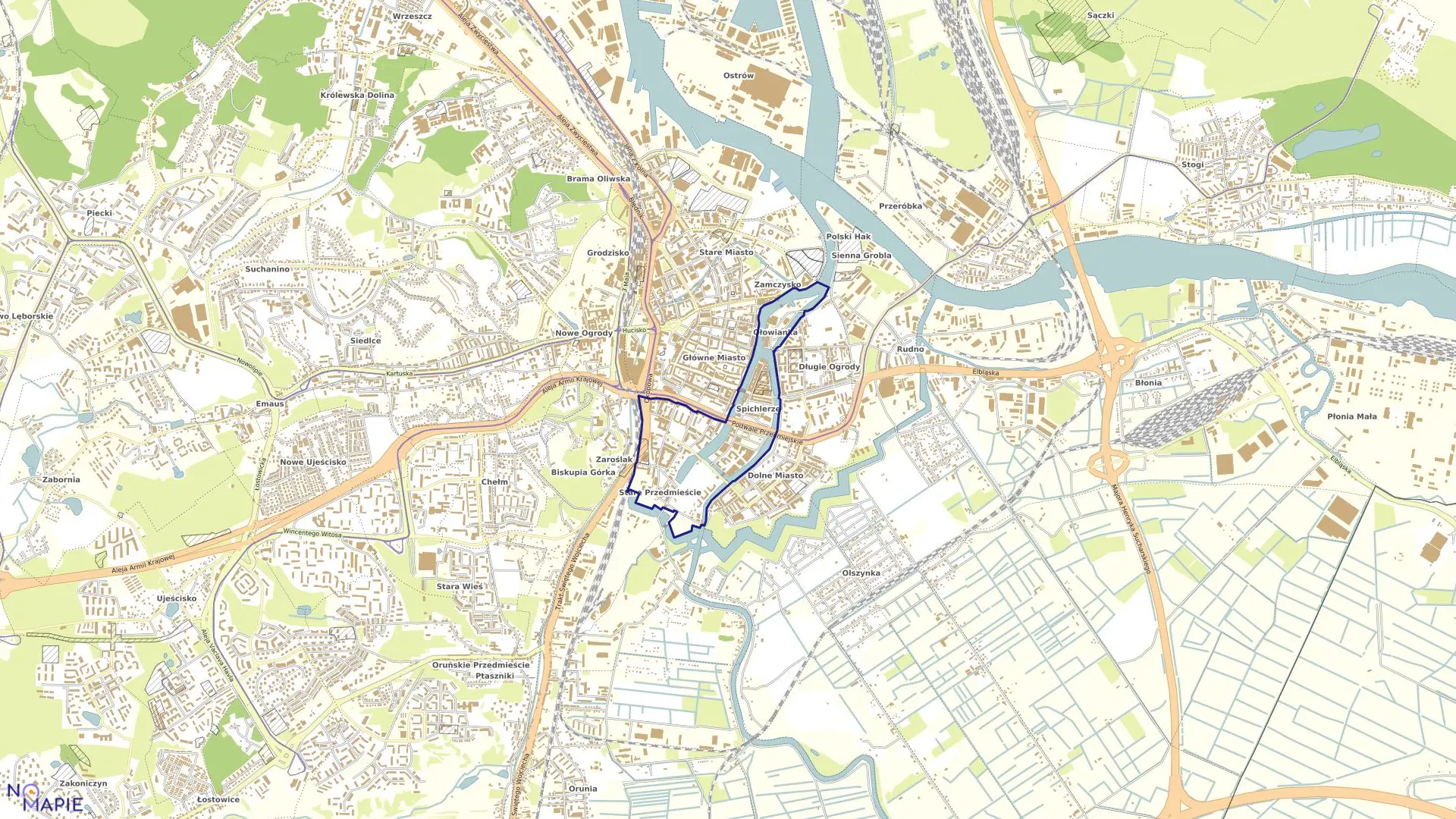 Mapa obrębu 099 w mieście Gdańsk