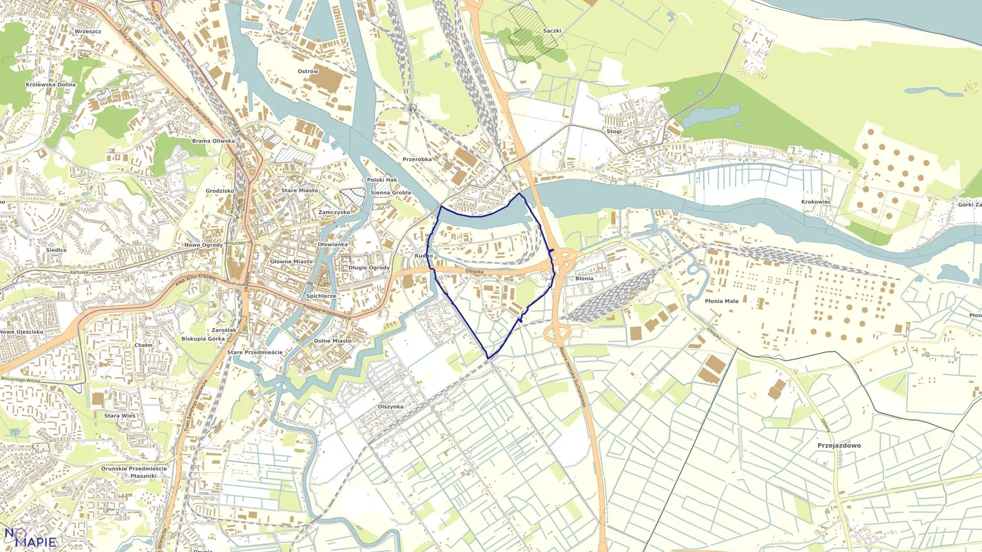 Mapa obrębu 101 w mieście Gdańsk