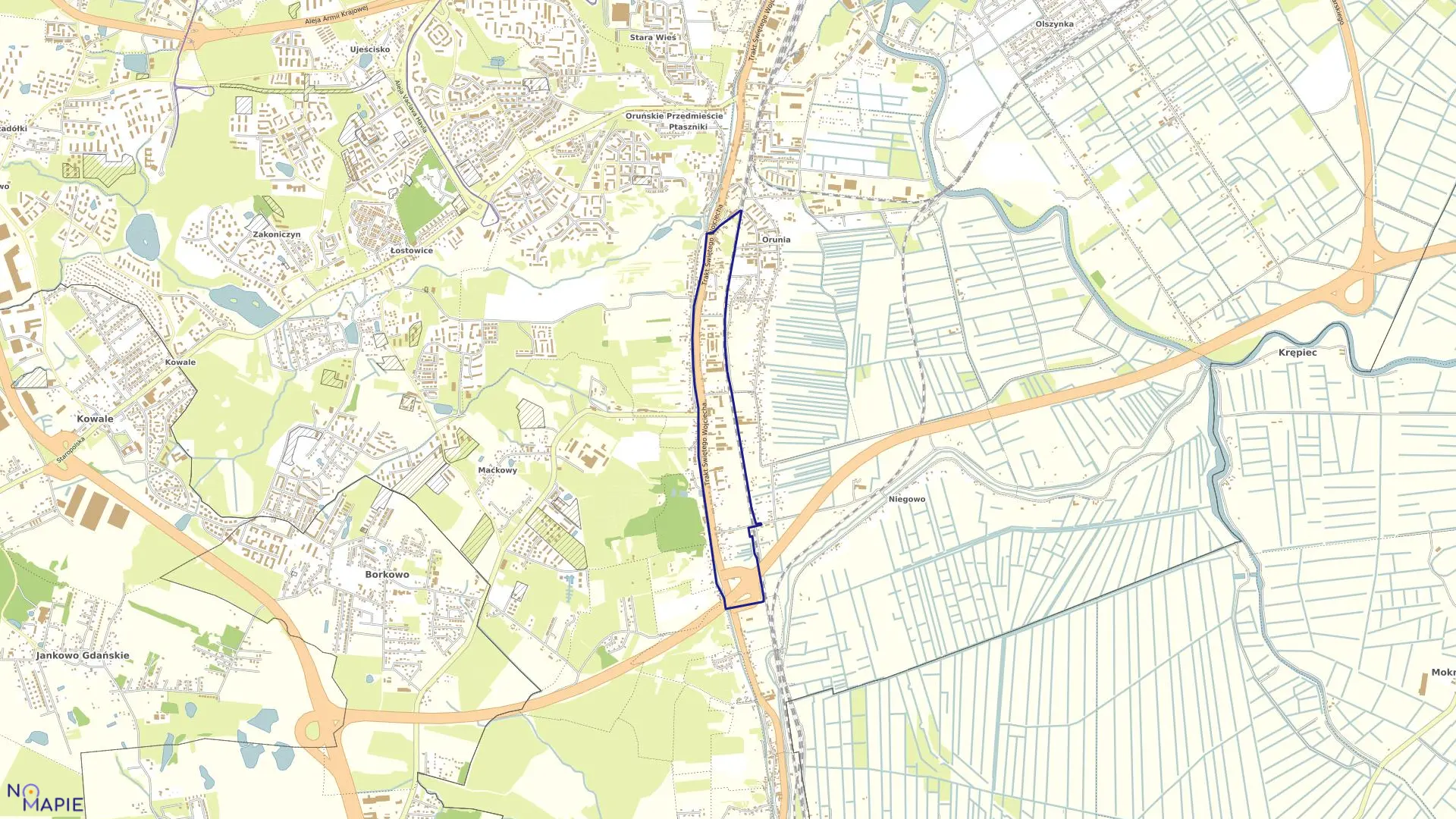 Mapa obrębu 109 w mieście Gdańsk