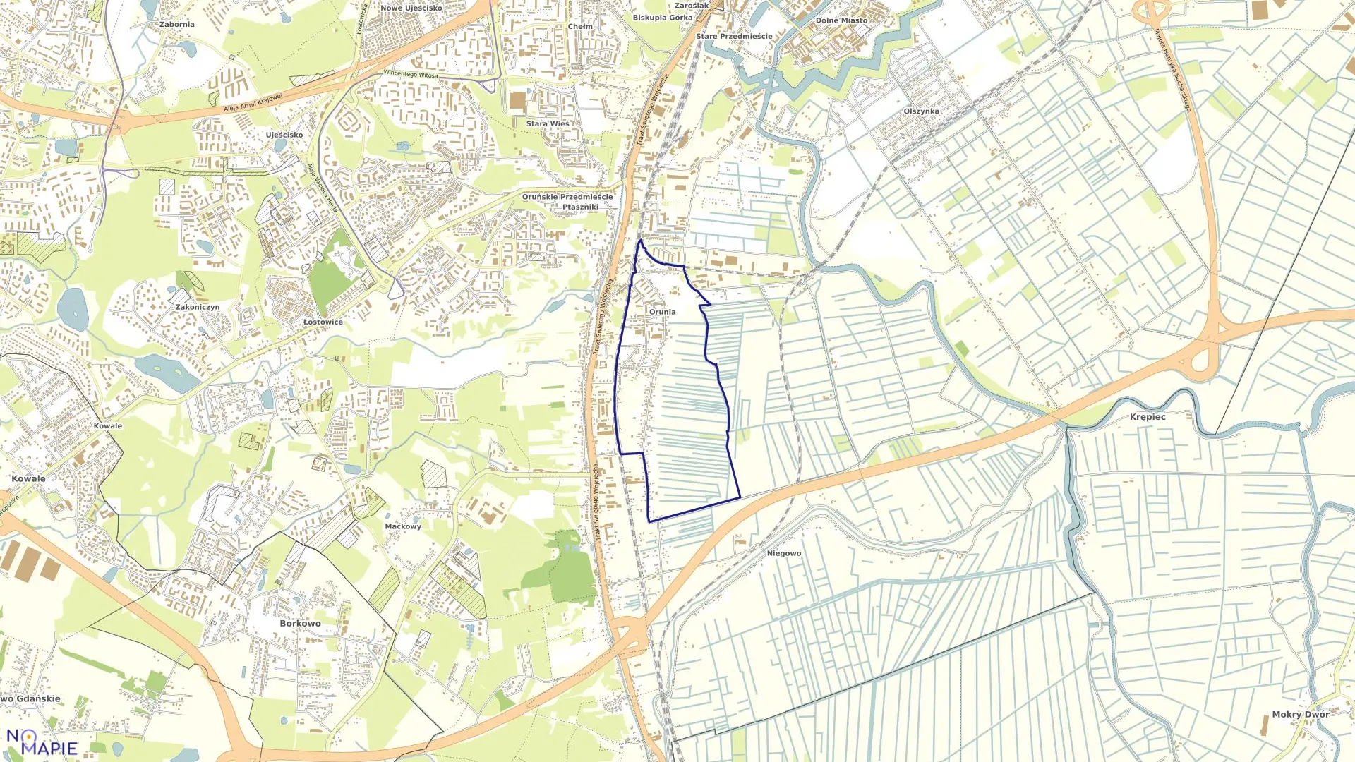 Mapa obrębu 110 w mieście Gdańsk