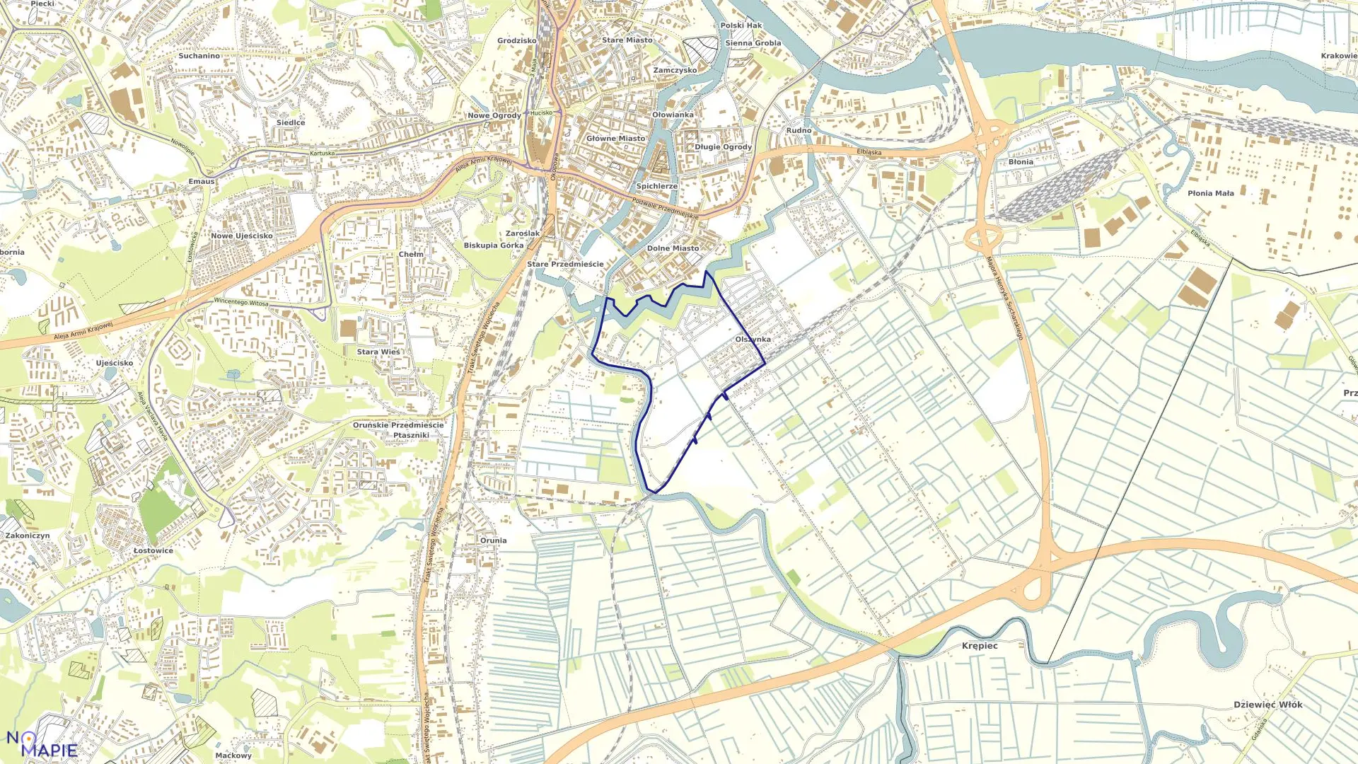 Mapa obrębu 113 w mieście Gdańsk