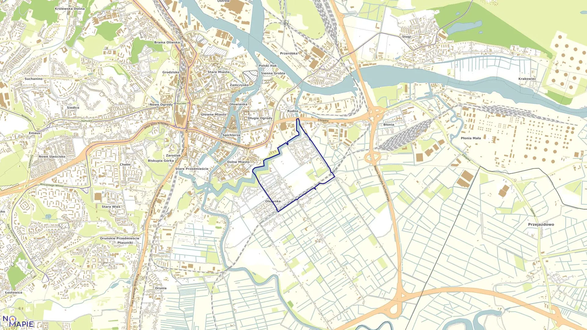 Mapa obrębu 114 w mieście Gdańsk