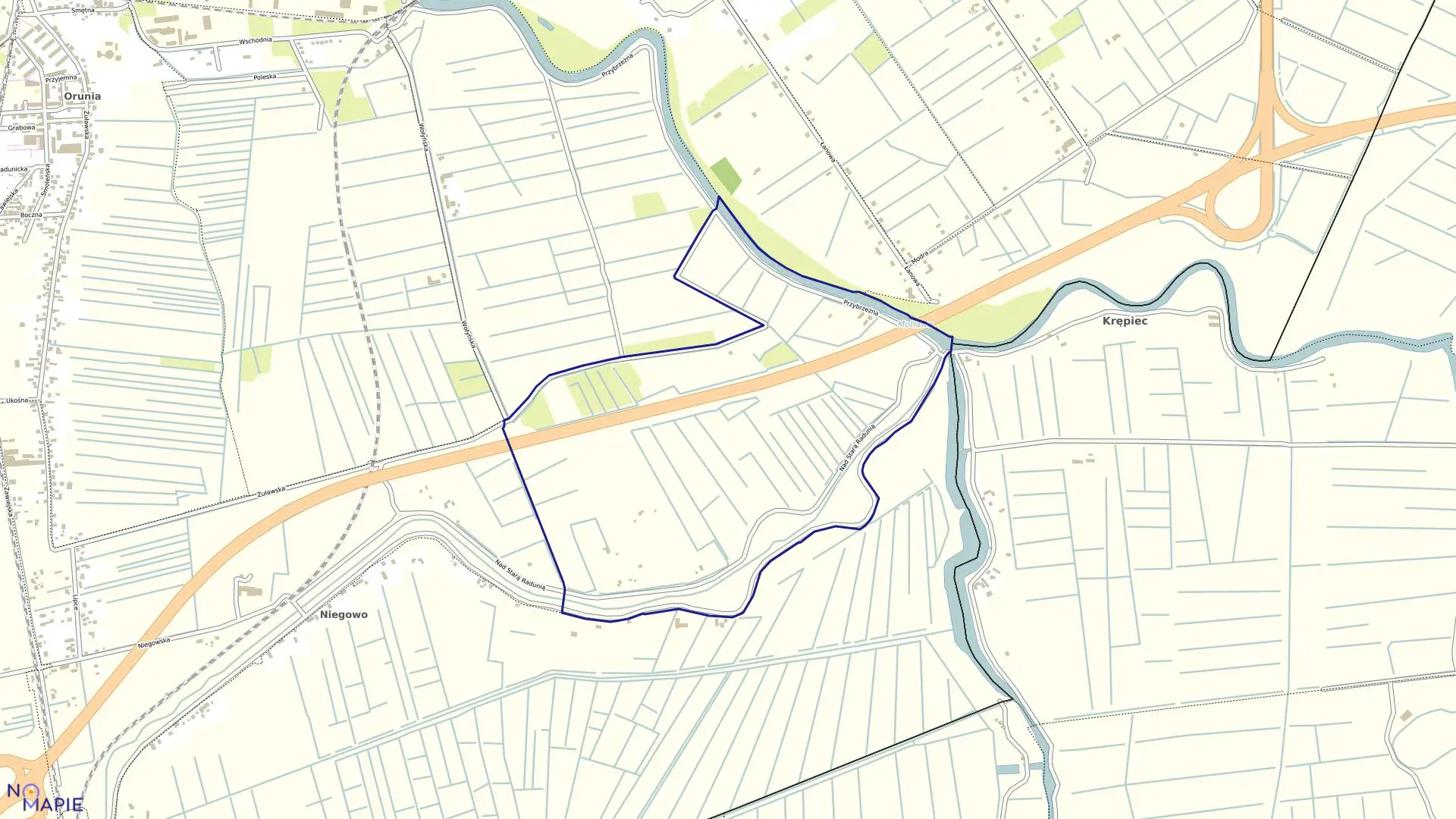 Mapa obrębu 134 w mieście Gdańsk