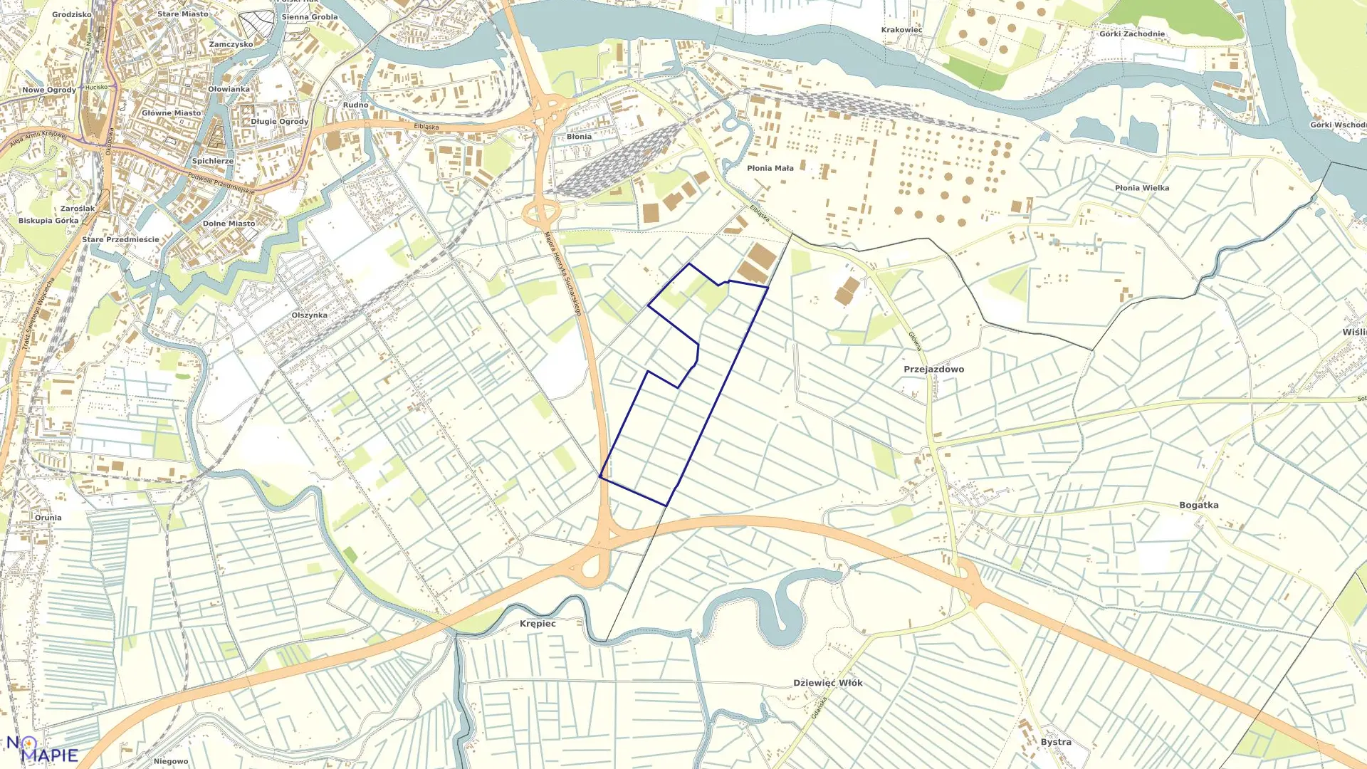 Mapa obrębu 136 w mieście Gdańsk