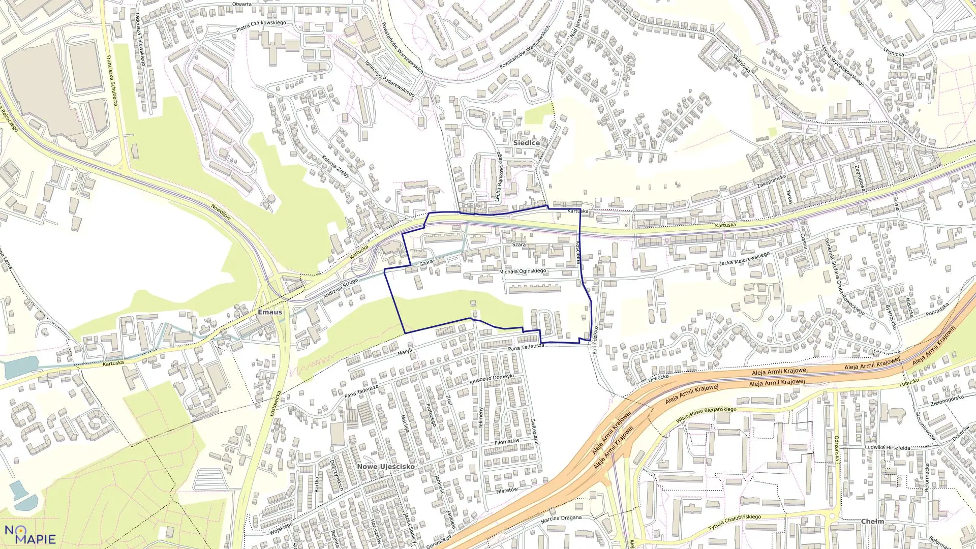 Mapa obrębu 204S w mieście Gdańsk