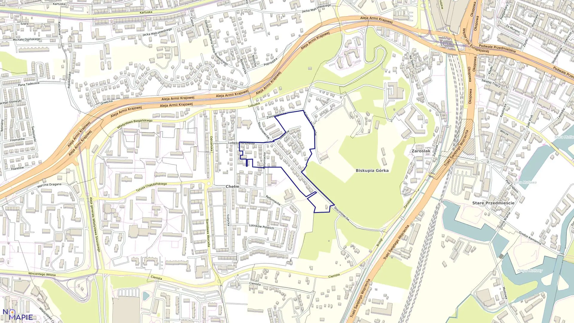 Mapa obrębu 215S w mieście Gdańsk