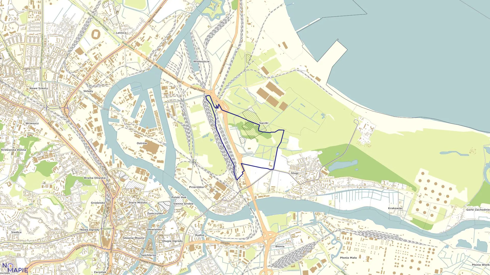 Mapa obrębu 253S w mieście Gdańsk