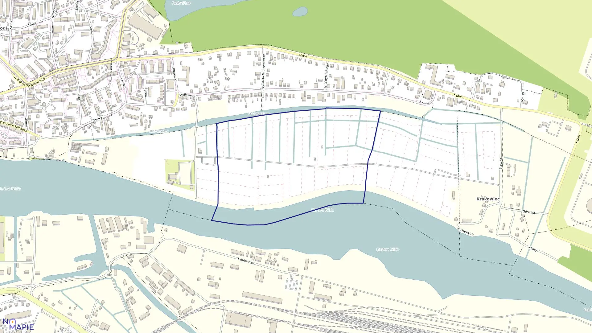 Mapa obrębu 261S w mieście Gdańsk