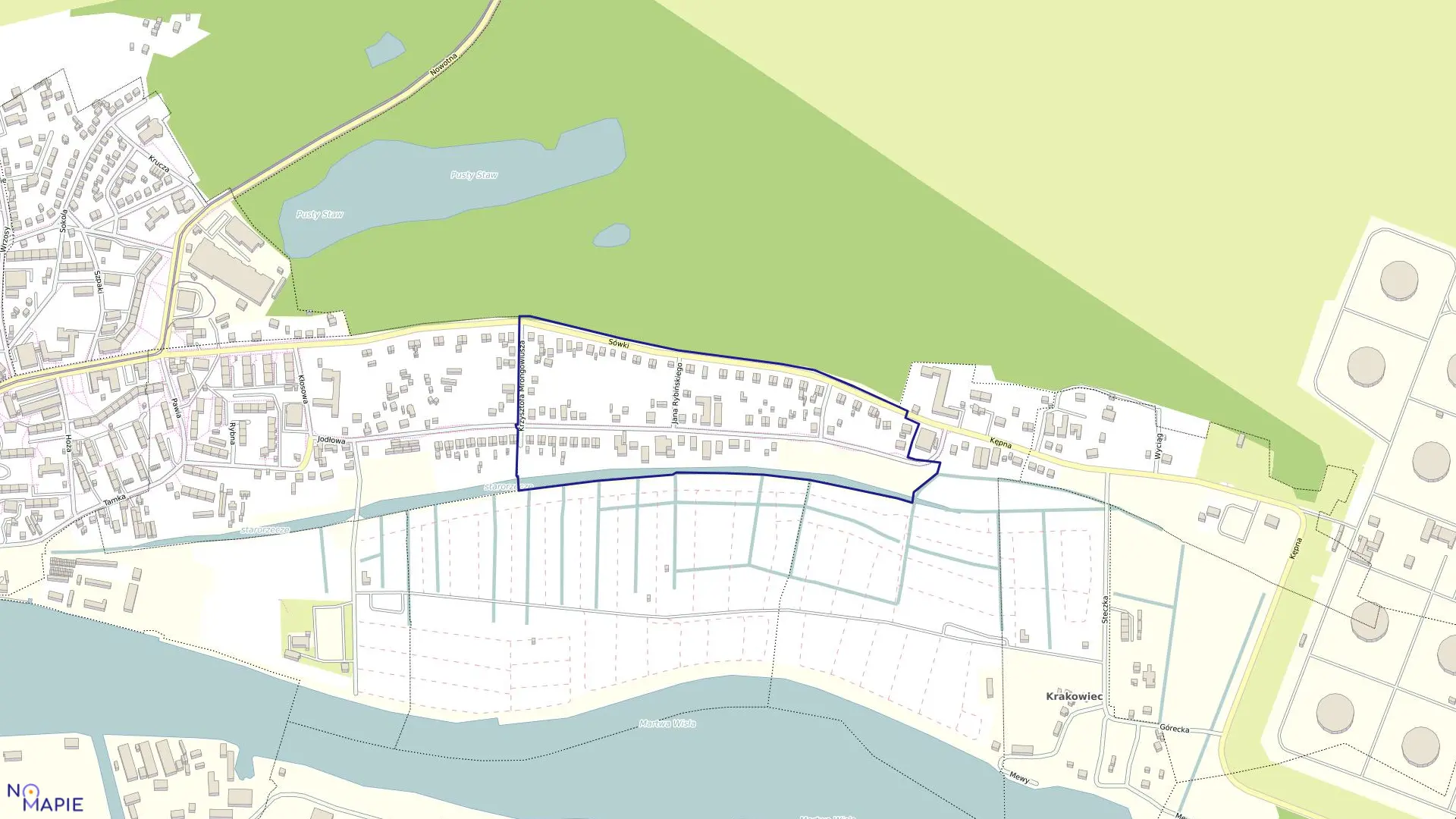 Mapa obrębu 262S w mieście Gdańsk