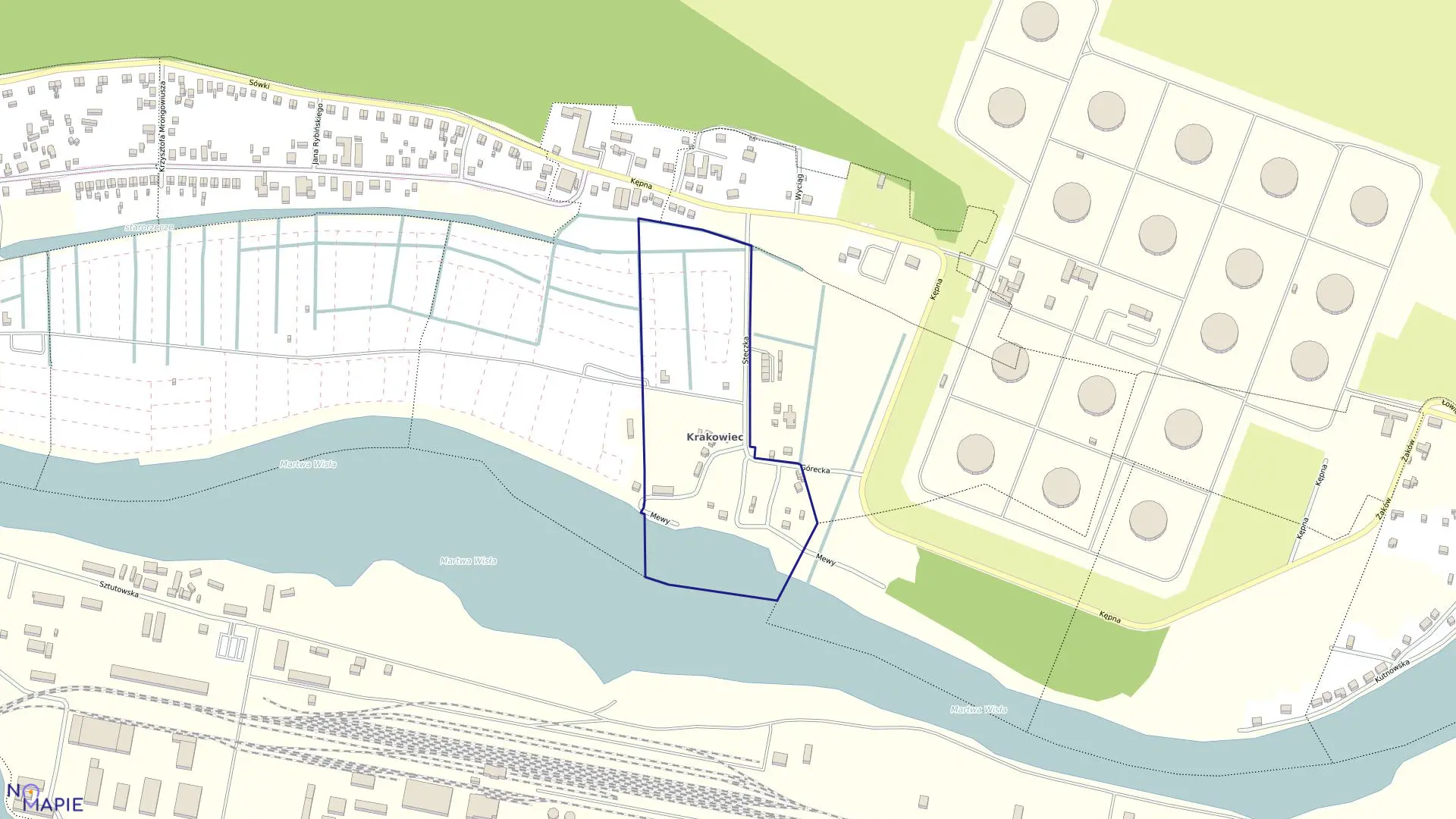 Mapa obrębu 264S w mieście Gdańsk