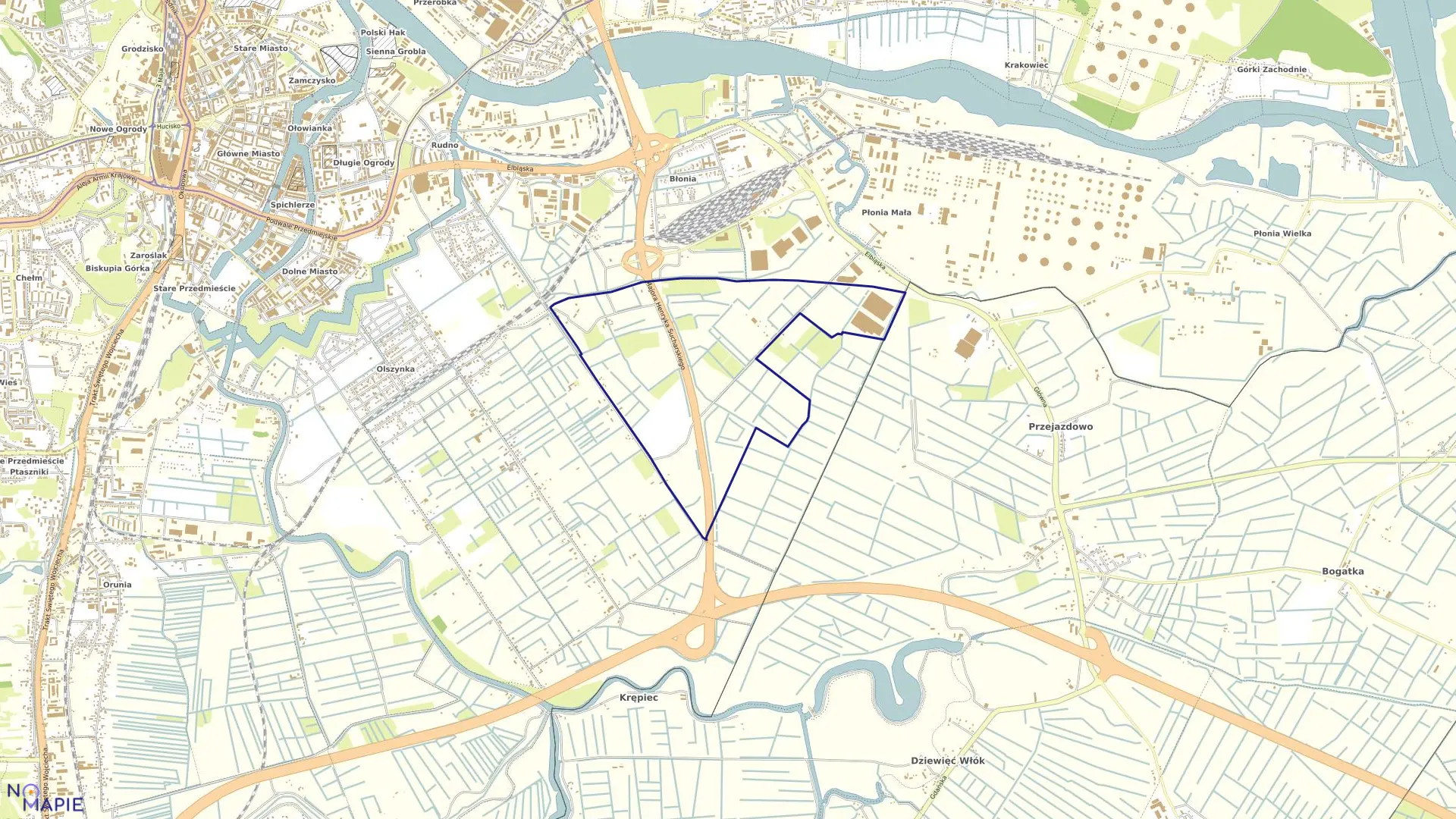 Mapa obrębu 301S w mieście Gdańsk