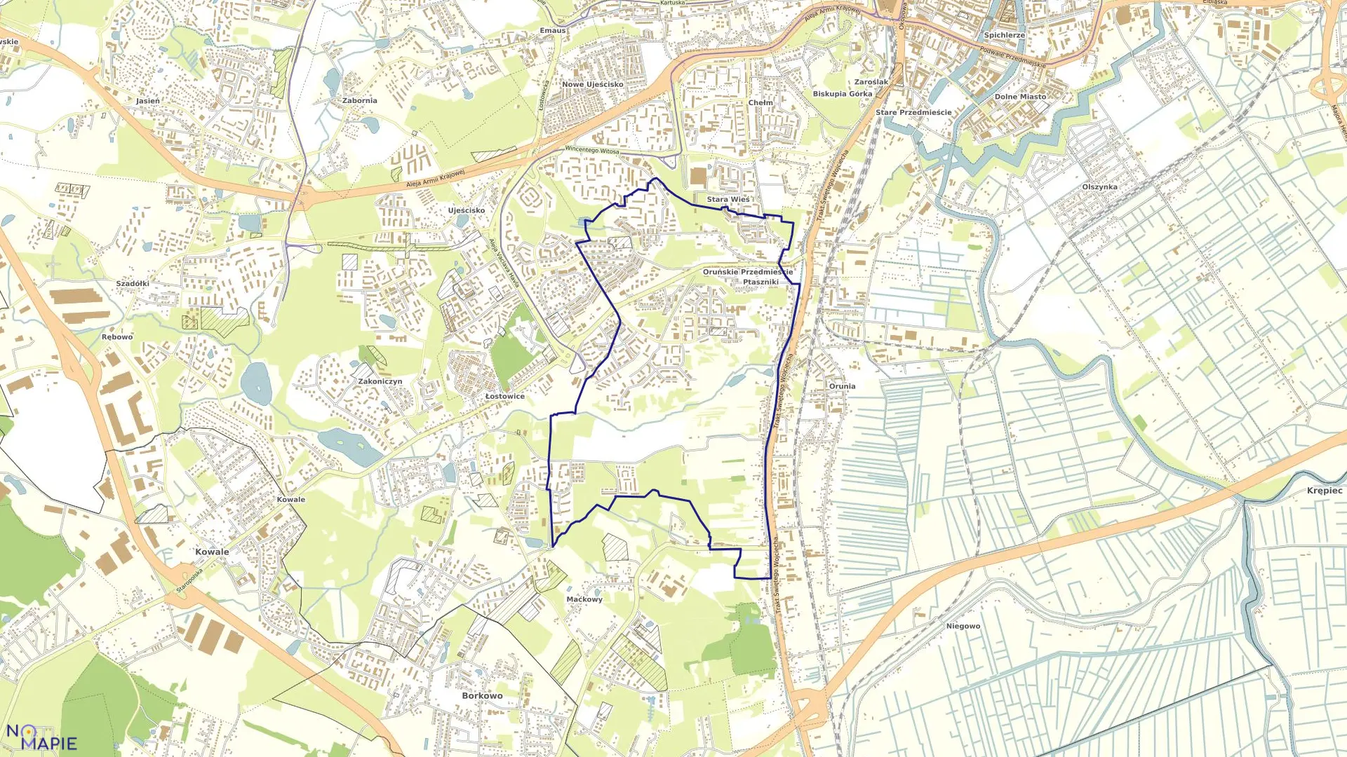 Mapa obrębu 303S w mieście Gdańsk